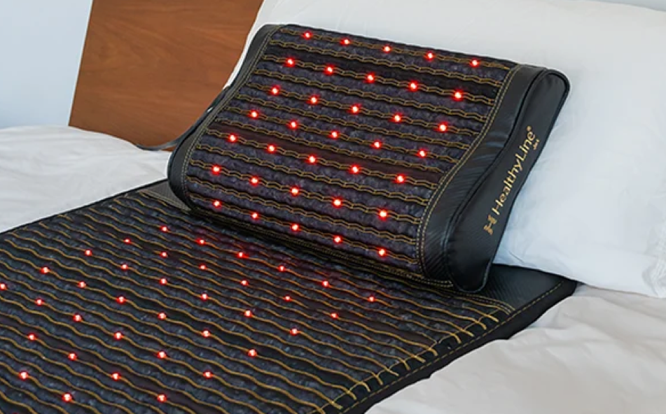 healthyline pro jet on a bed for sleep support