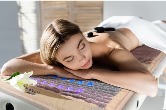 HealthyLine PEMF mat therapy in spa, ideal for combining with aromatherapy