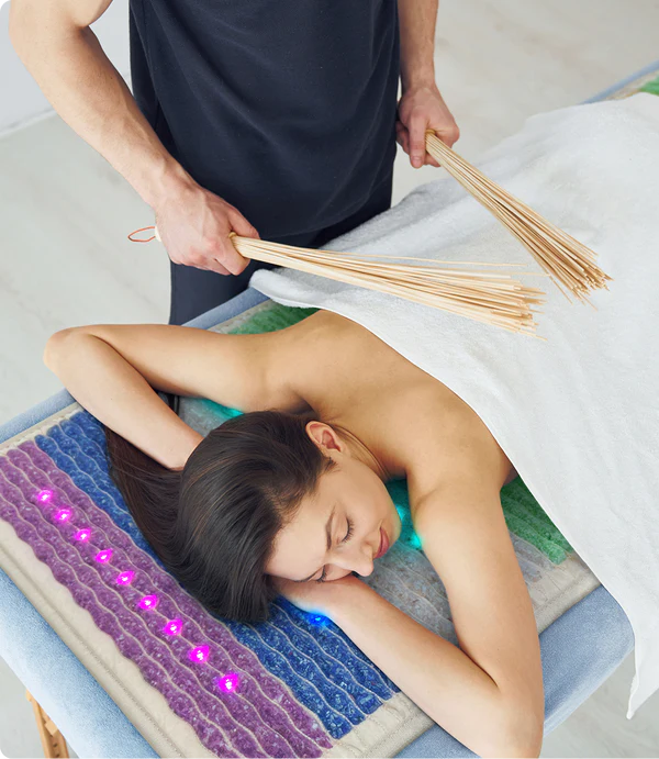 therapist using healthyline mat therapist using healthyline mat